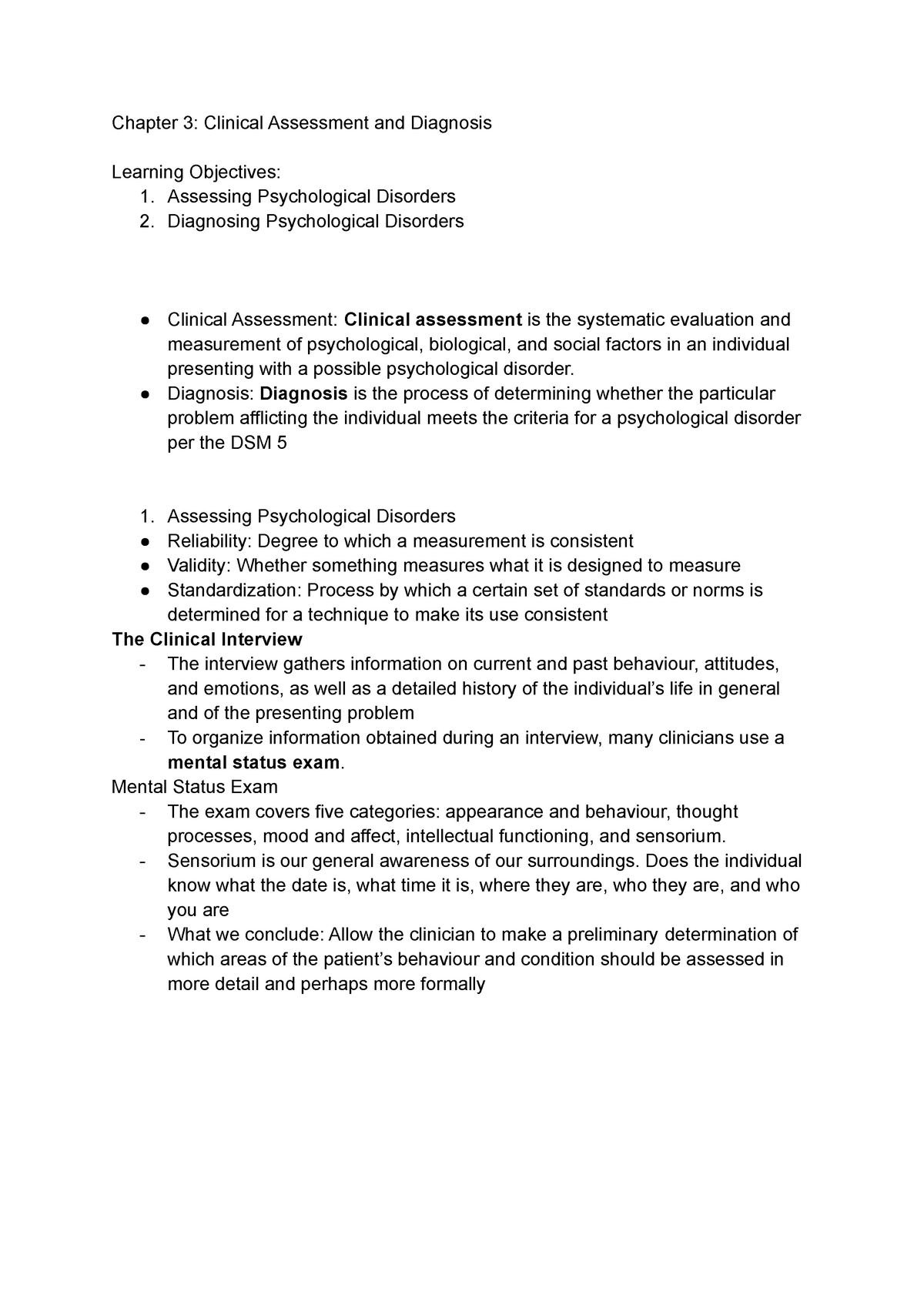 Abnormal Psychology Textbook Chapter 3 - Chapter 3: Clinical Assessment ...