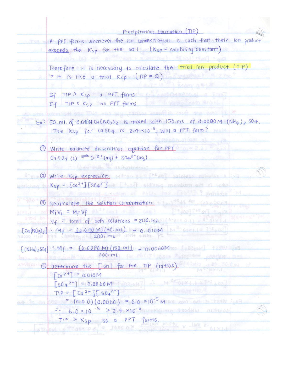 precipitation formation trial ion product exam notes - Studocu