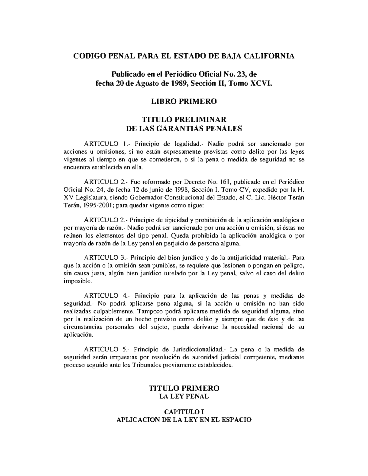 Bc Cp - No Hay - CODIGO PENAL PARA EL ESTADO DE BAJA CALIFORNIA ...