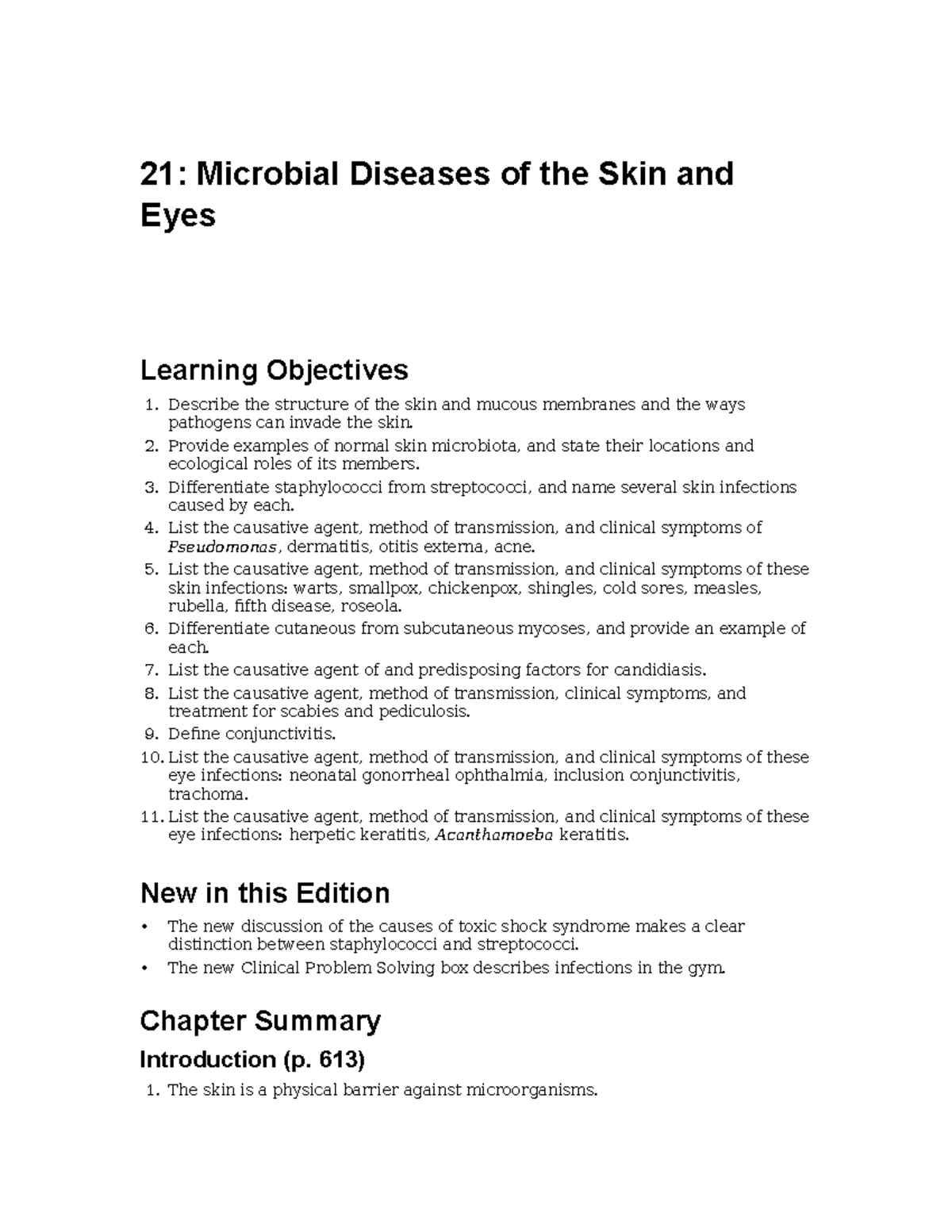 Ch21 Study notes Describe the structure of the skin and mucous