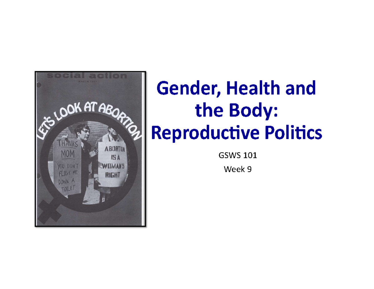 Week 9 - GSWS - GSWS 101 - SFU - Studocu