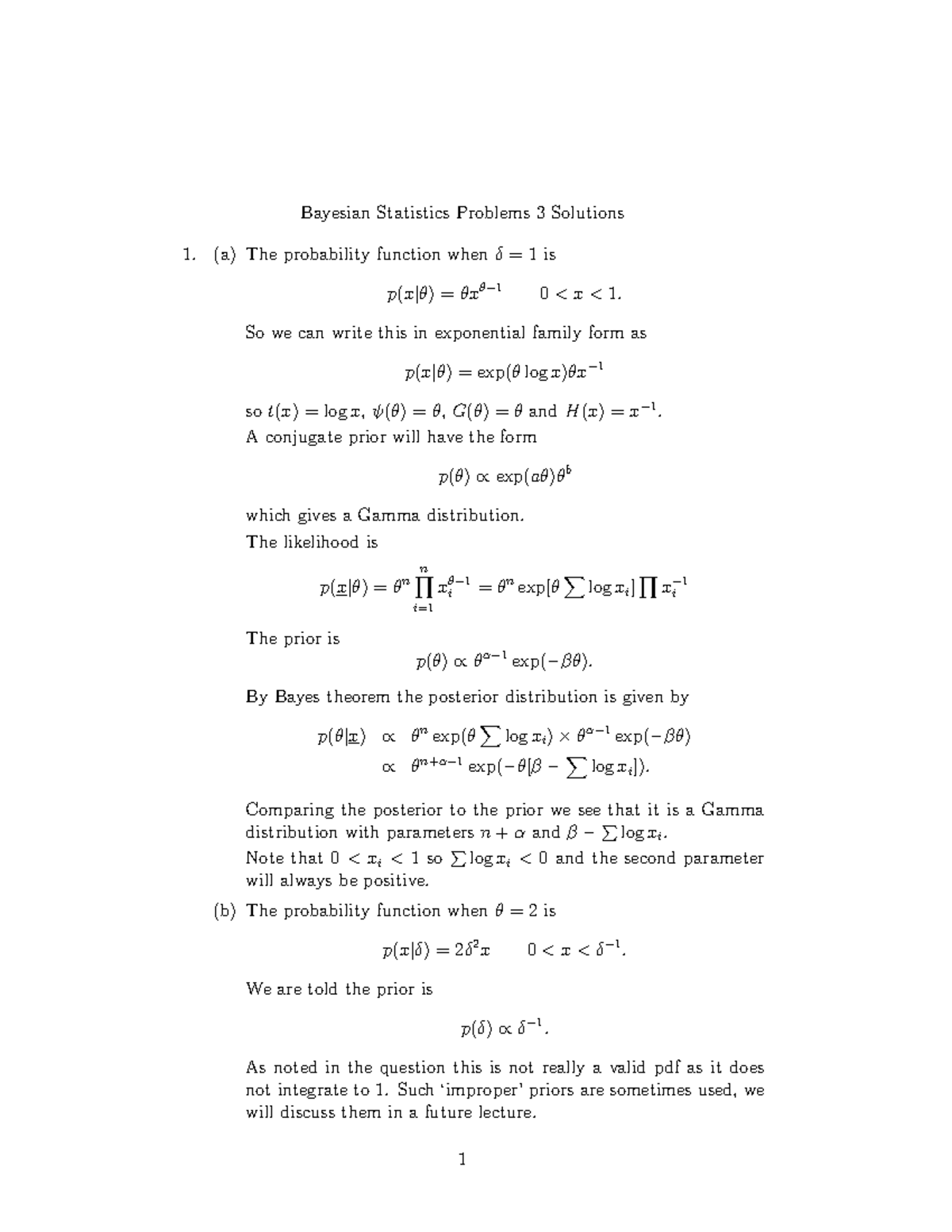 Problems 3 Solutions 2020 21 Bayesian Statistics Problems 3 Solutions   Thumb 1200 1553 