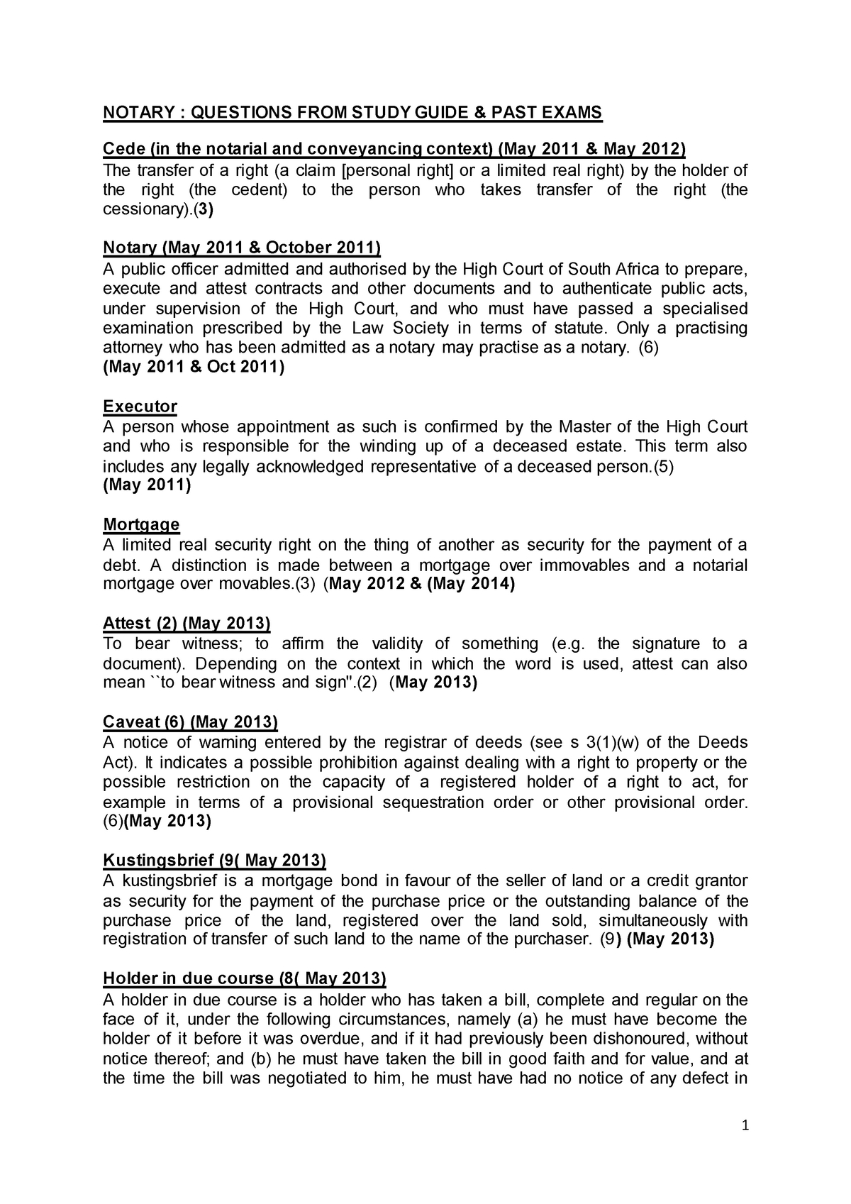 LPL4805 SG Q & A Study guide question and answers NOTARY