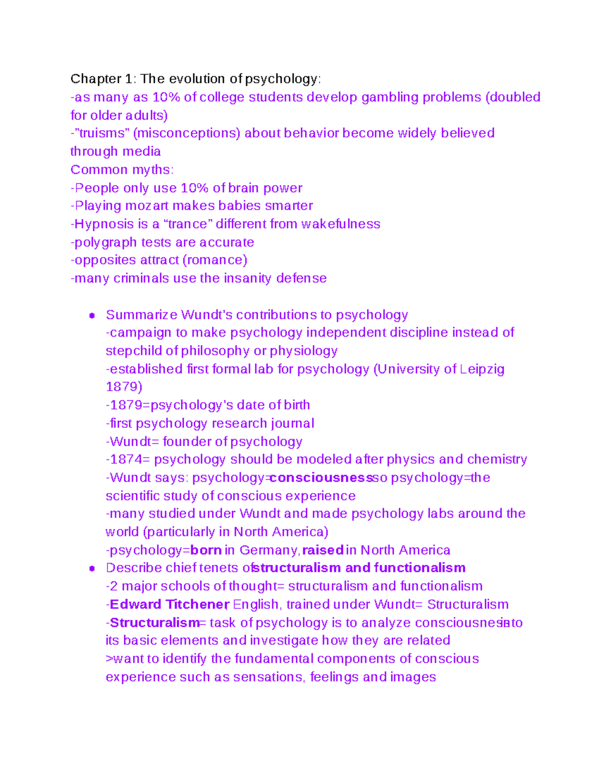 Studocu Psychology 4 - Google Docs - Chapter 1: The Evolution Of ...