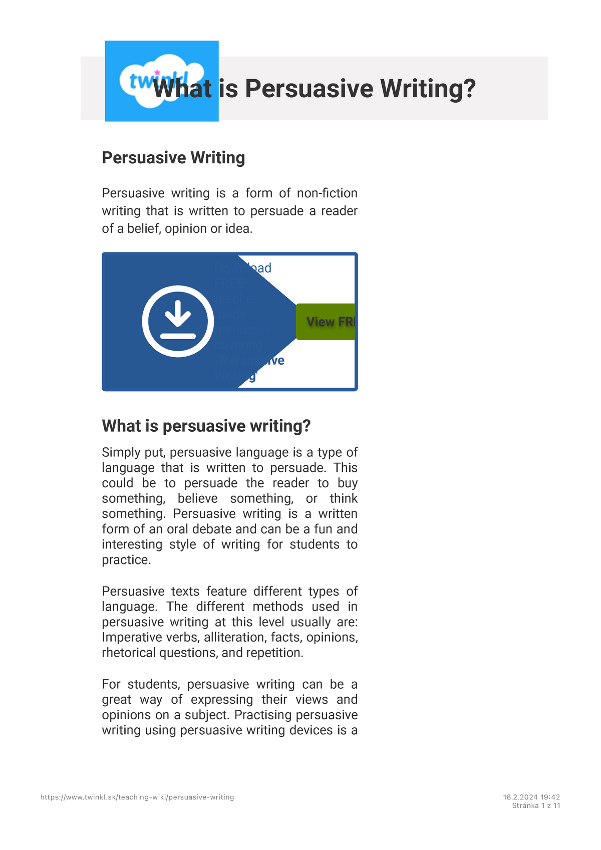 Persuasive Writing Language What Is Persuasive Writing - Persuasive ...