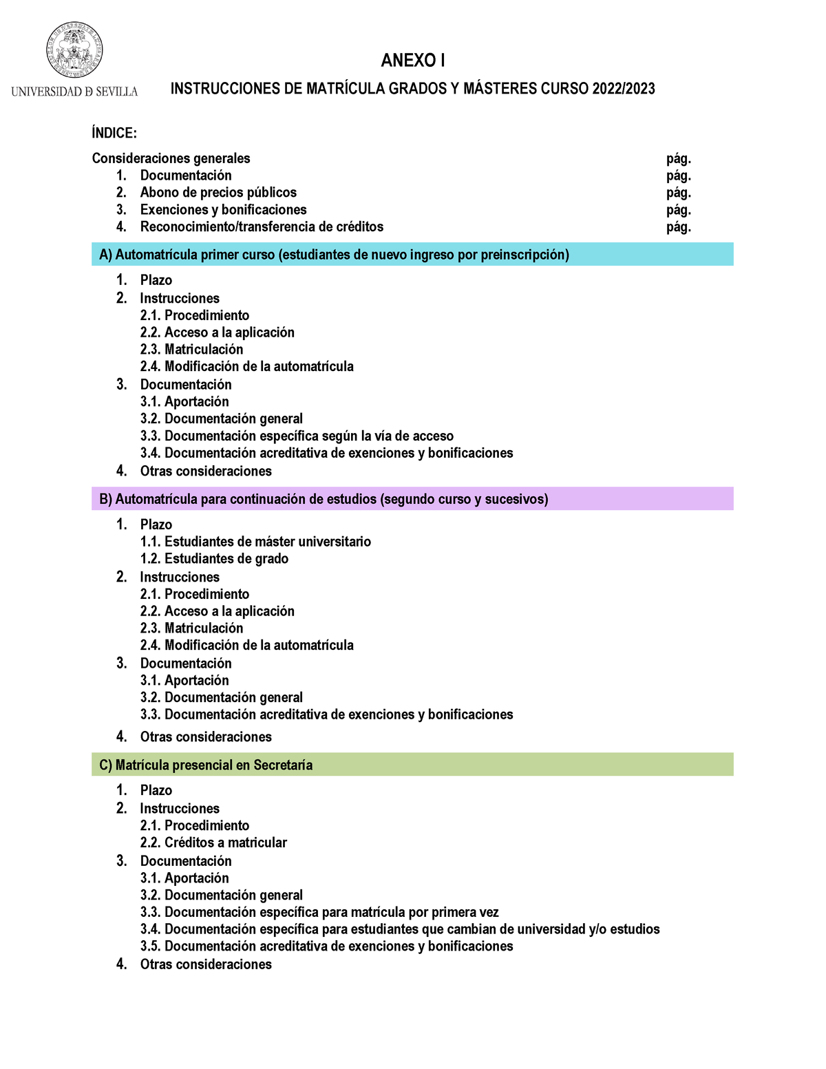 Anexo Instrucciones De Matricula 27-6-22 - INSTRUCCIONES DE MATRÕCULA ...