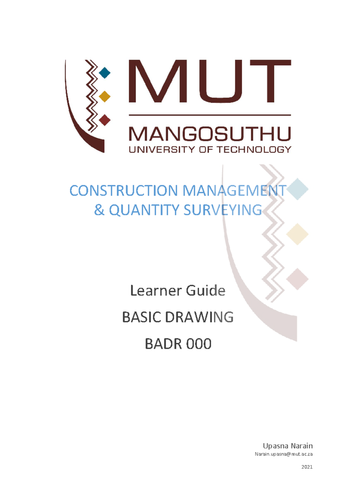 Basic Drawing Learner Guide - CONSTRUCTION MANAGEMENT & QUANTITY ...