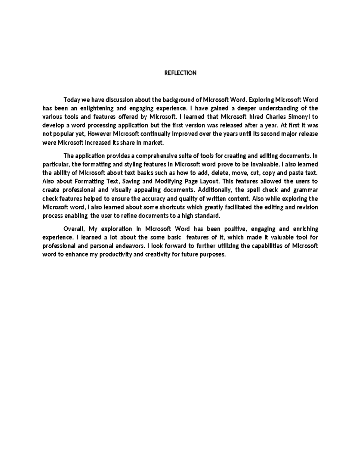 hhhhh Activity#1 - REFLECTION Today we have discussion about the ...