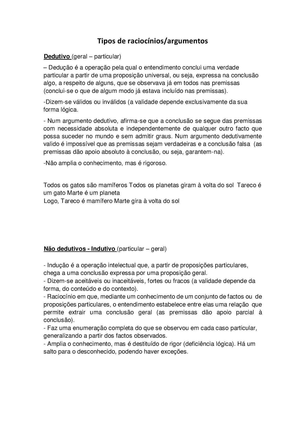 Argumentos Dedutivos E Indutivos Tipos De Raciocíniosargumentos Dedutivo Geral Particular 