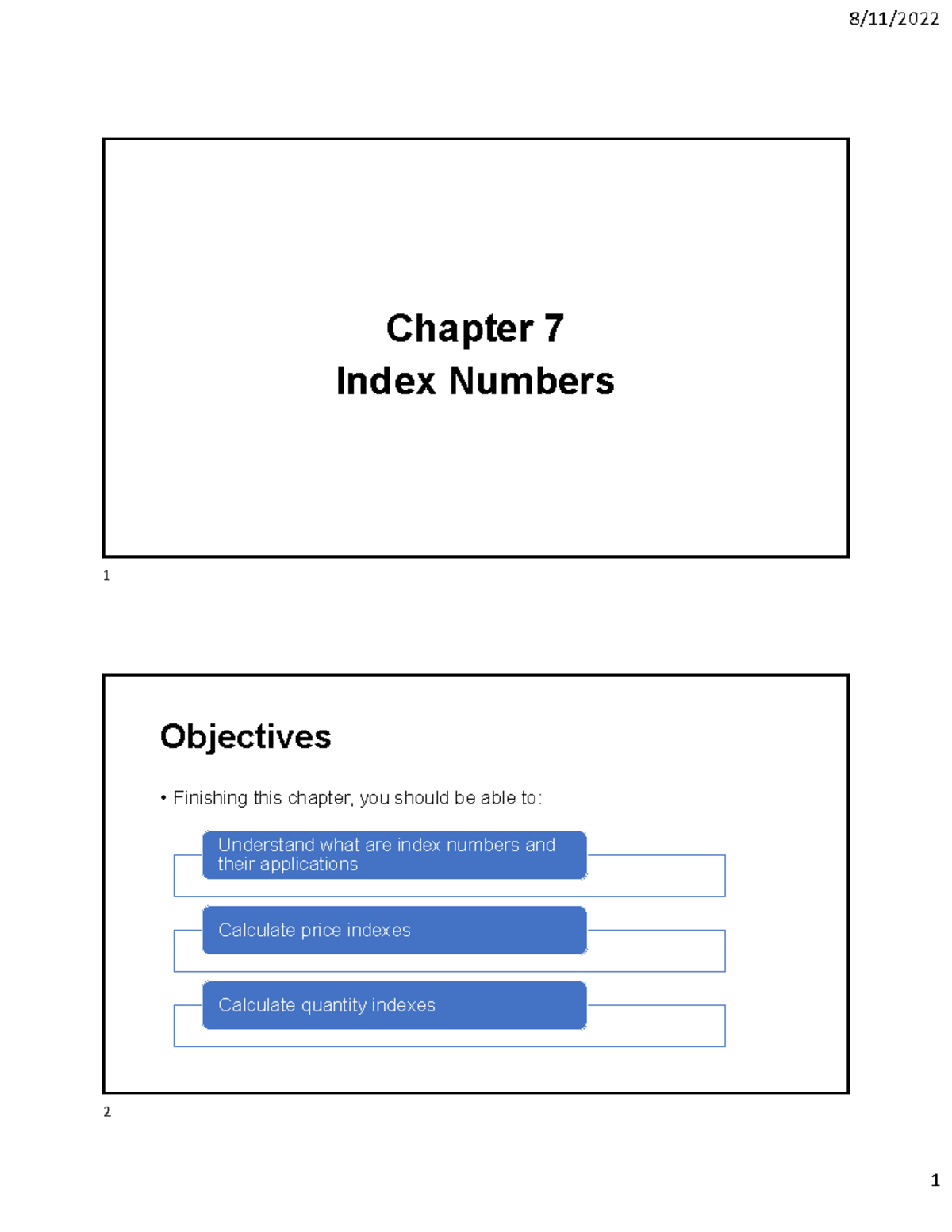 Chapter+7 - Business statistics - Chapter 7 Index Numbers Objectives ...