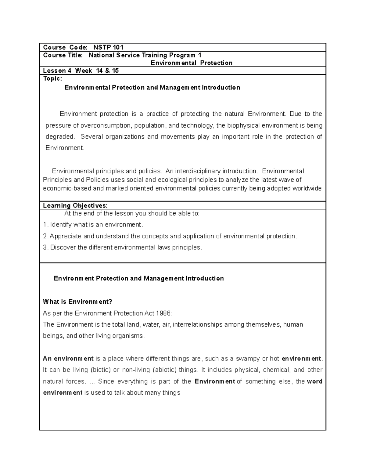 L4 Week 14 15 - north - Course Code: NSTP 101 Course Title: National ...