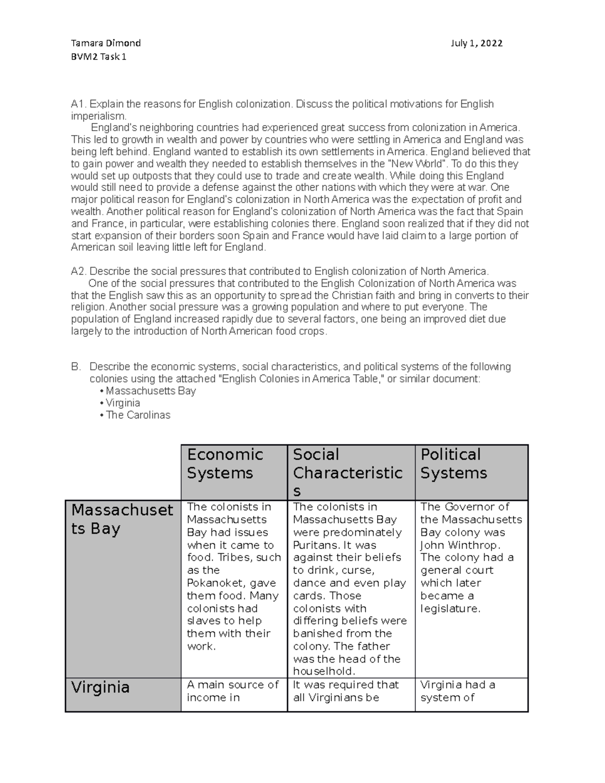 C121 Task 1 - Passed - Tamara Dimond July 1, 2022 BVM2 Task 1 A1 ...