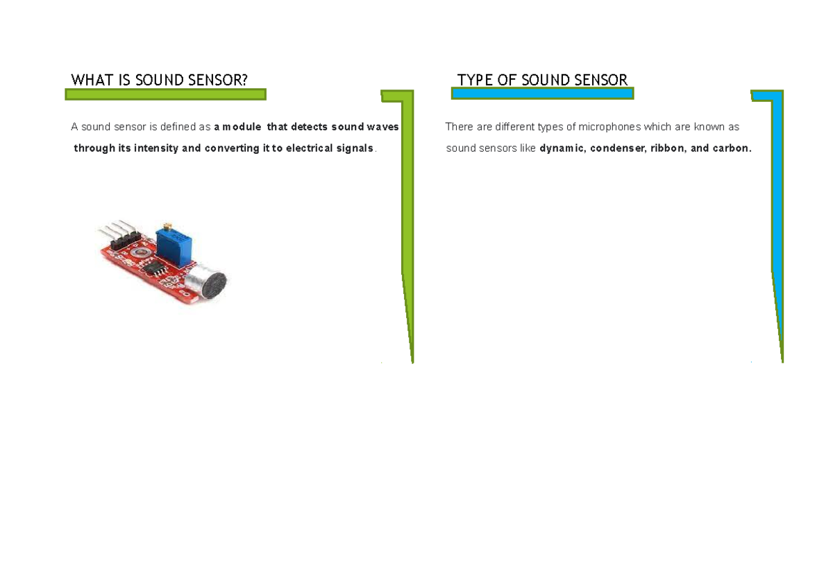Amzar ASS JUST SOME OF ASSIGNMENT WHAT IS SOUND SENSOR? TYPE OF