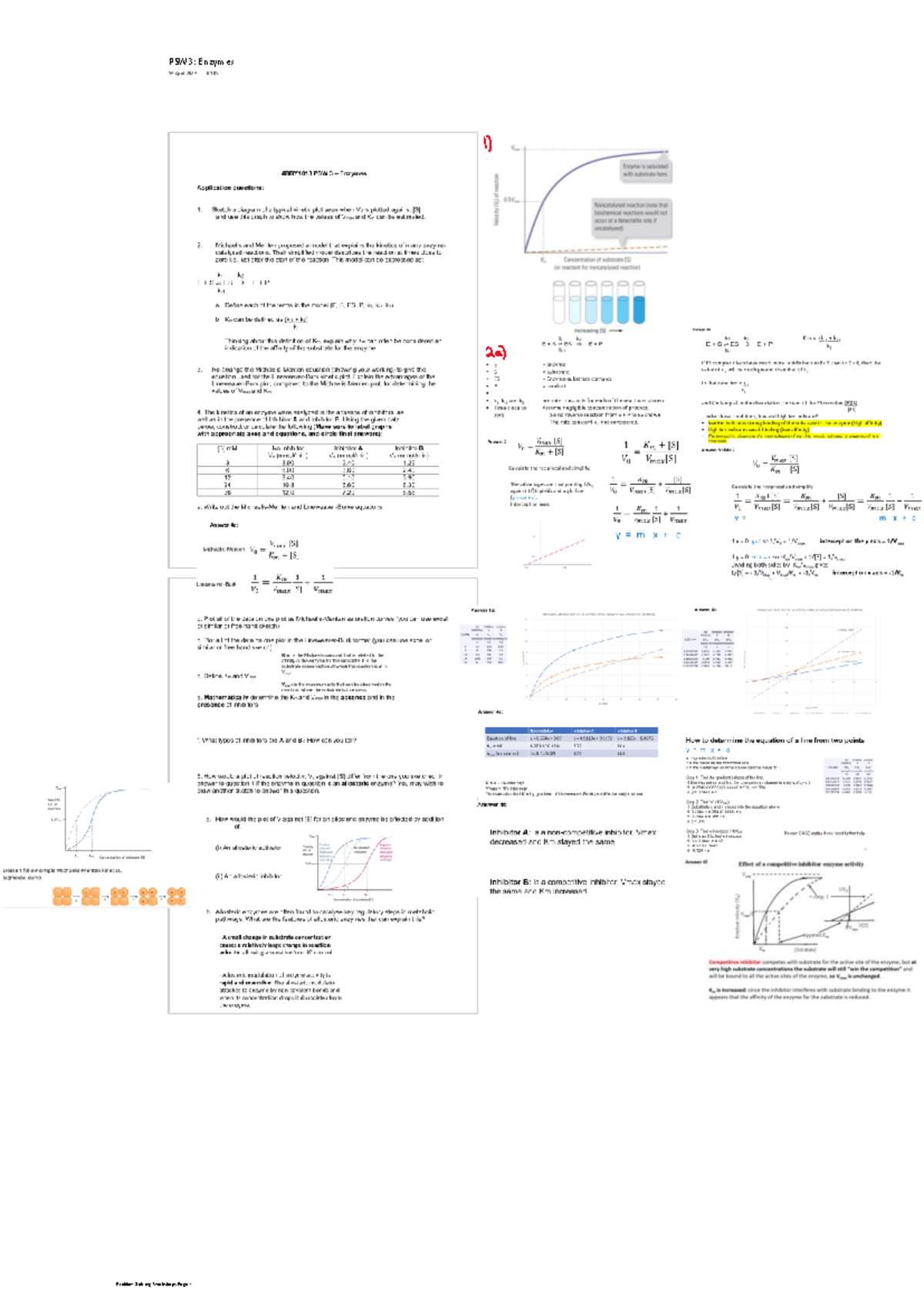 Problem Solving Workshop 3: Enzymes - Answers - 4BBY1013 - PSW3 ...