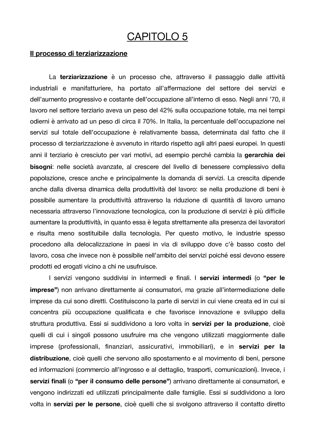 Sociologia Del Lavoro Capitoli 5, 6, 7 - CAPITOLO 5 Il Processo Di ...