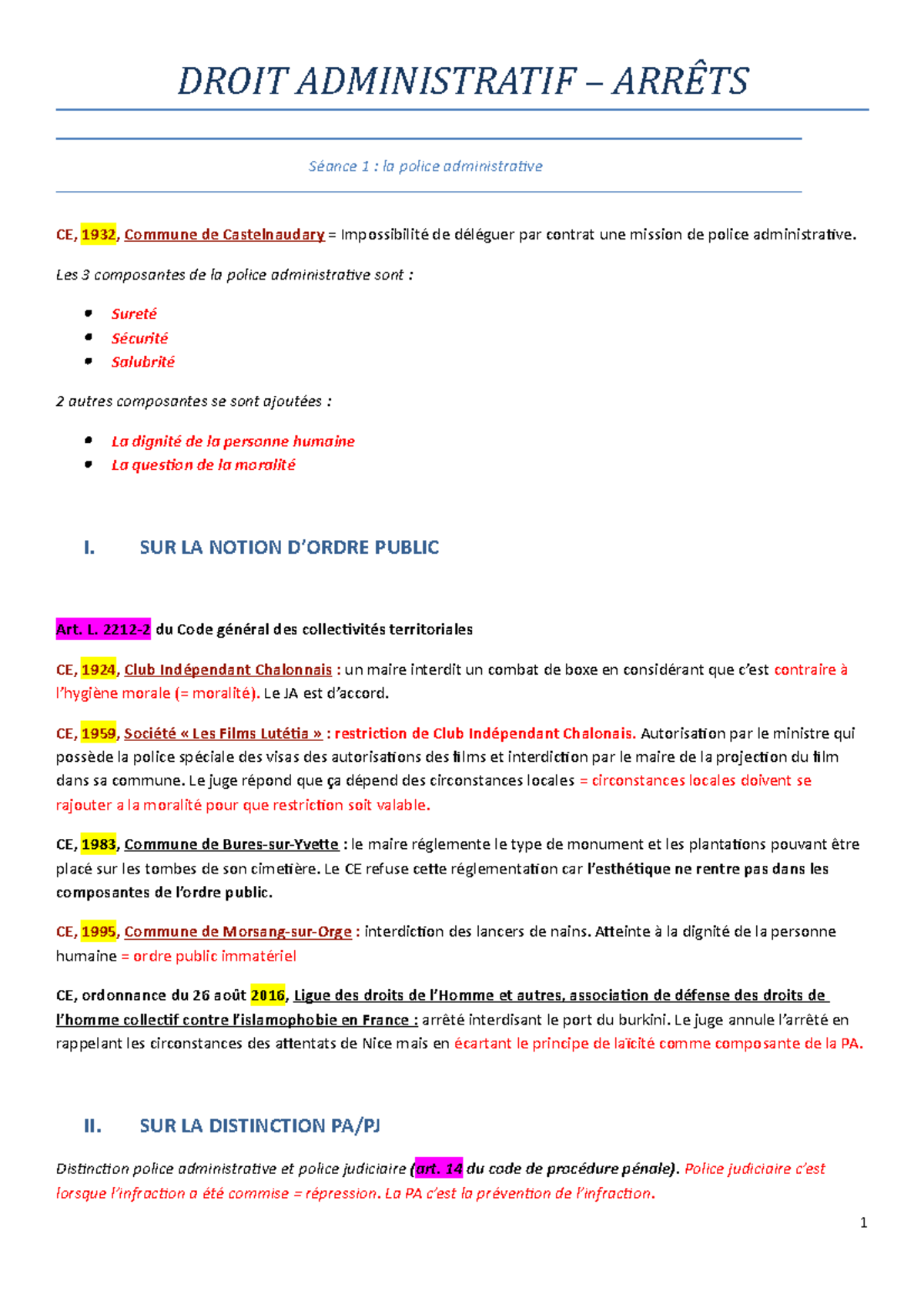 Résumé des Arrêts important droit Admin S2 - DROIT ADMINISTRATIF ...