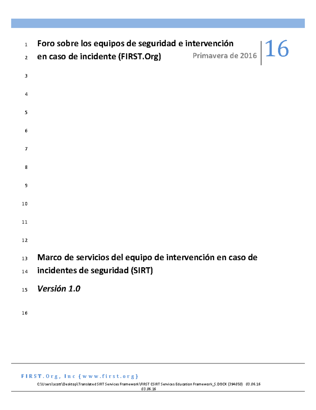 First SIRT Services Framework Version 1 - C:\Users\scott\Desktop ...