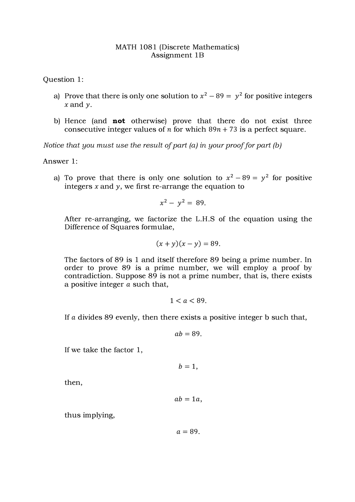 discrete mathematics assignment 1