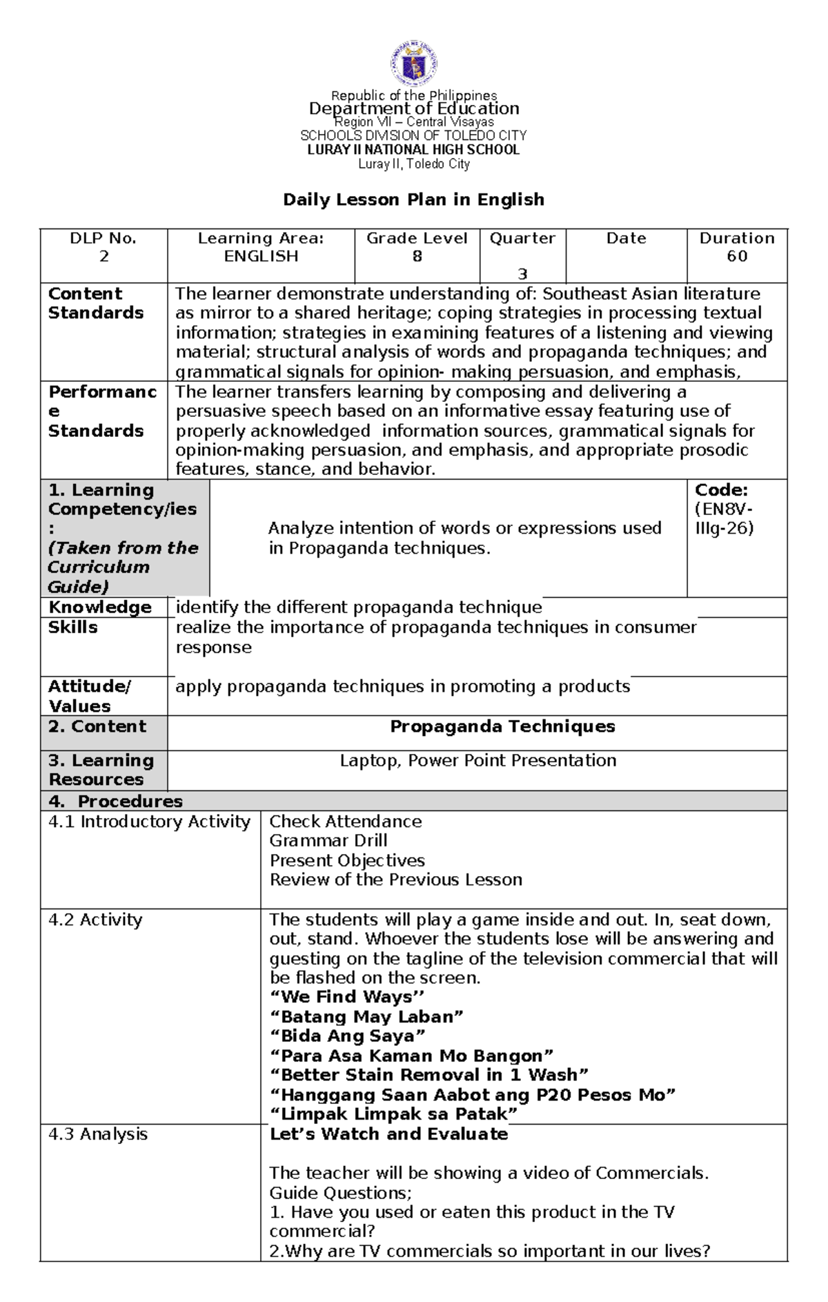 DLP-Format (2) Paras Julli Ann Grade 8 - Department of Education Region ...