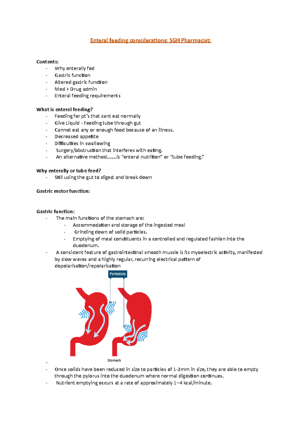 Enteral feeding considerations PY7020 KUL Studocu