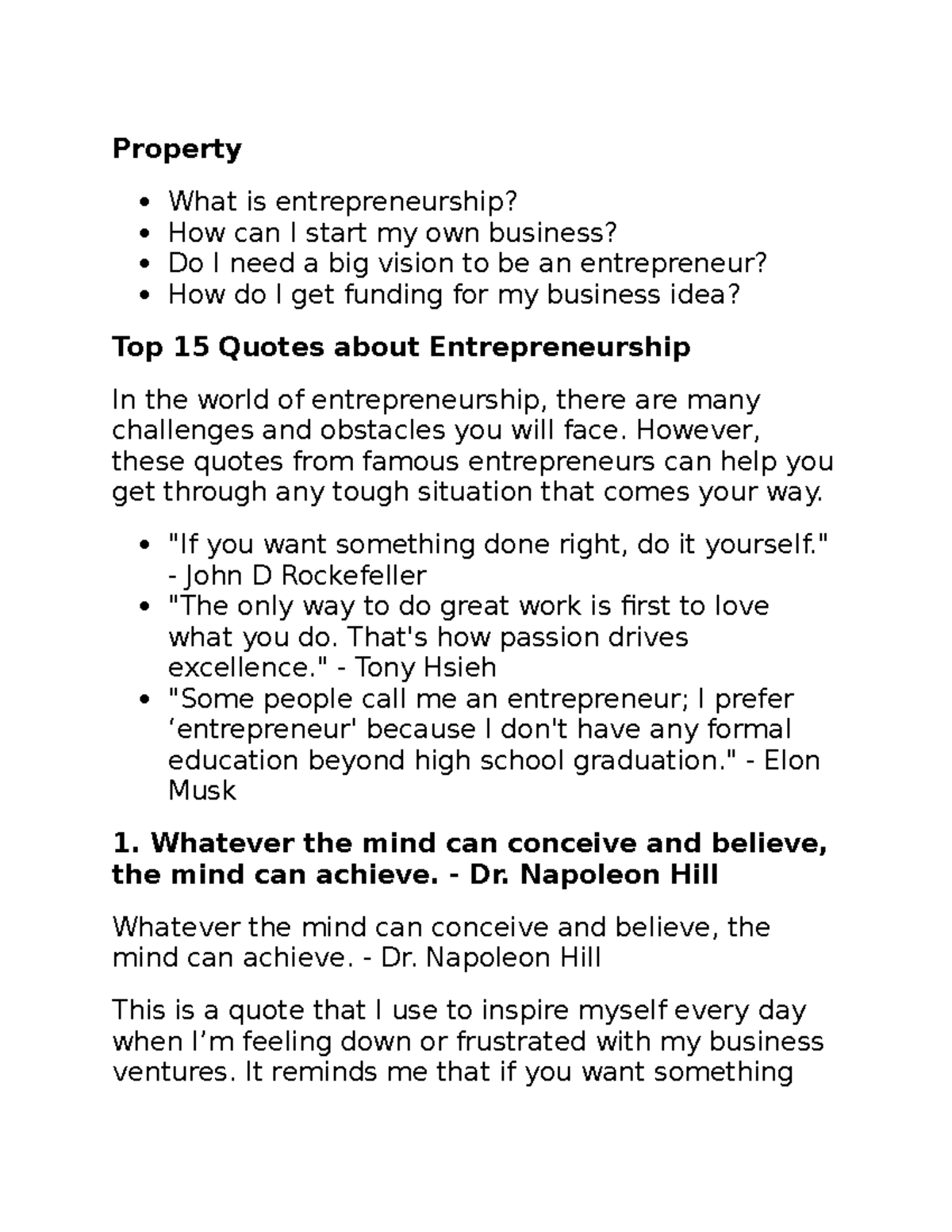 Chances of success depend on the quality of your ideas and execution