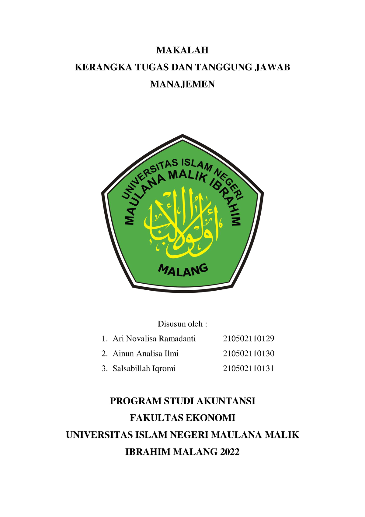 KEL 4 Kerangka Tugas Dan Tanggung Jawab Manajemen - MAKALAH KERANGKA ...