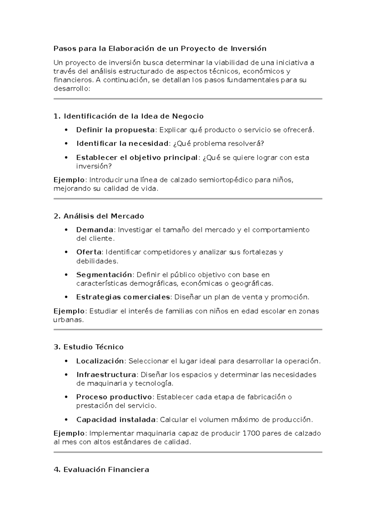 Cinco - asda - Pasos para la Elaboración de un Proyecto de Inversión Un ...