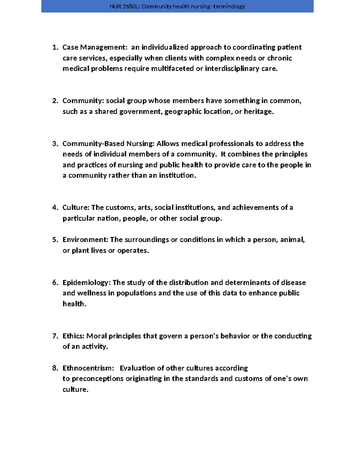Terminology- Community Health Nursing(2) - Case Management: an ...