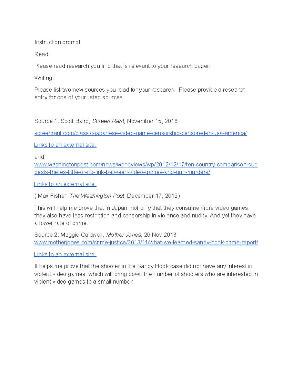 8.1 Reading and Writing - Google Docs - Instruction prompt: Read ...