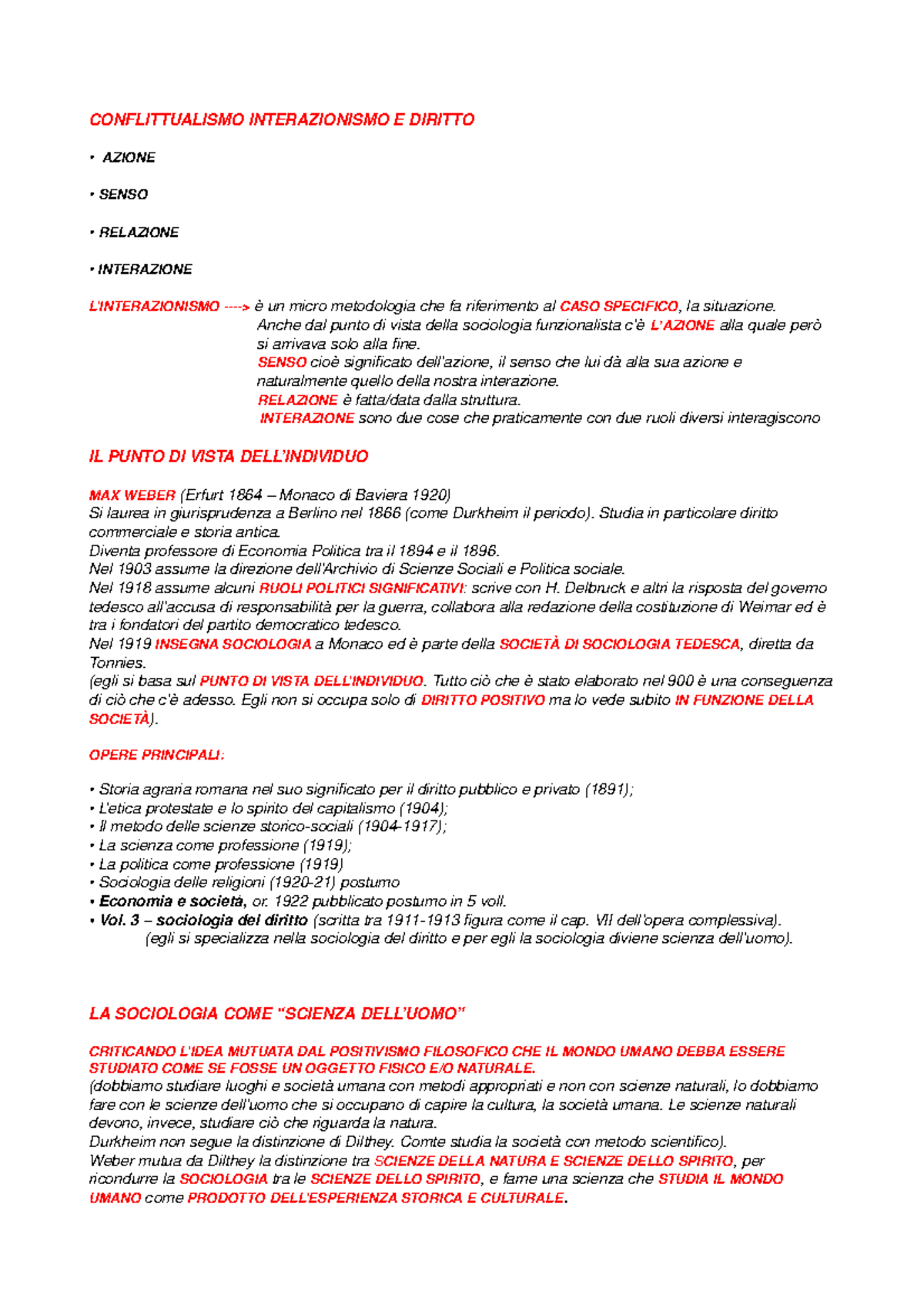 Sociologia Conflittualismo CONFLITTUALISMO INTERAZIONISMO E DIRITTO