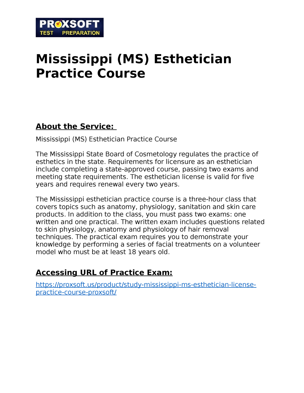 Mississippi MS Esthetician Practice Course Mississippi MS   Thumb 1200 1553 