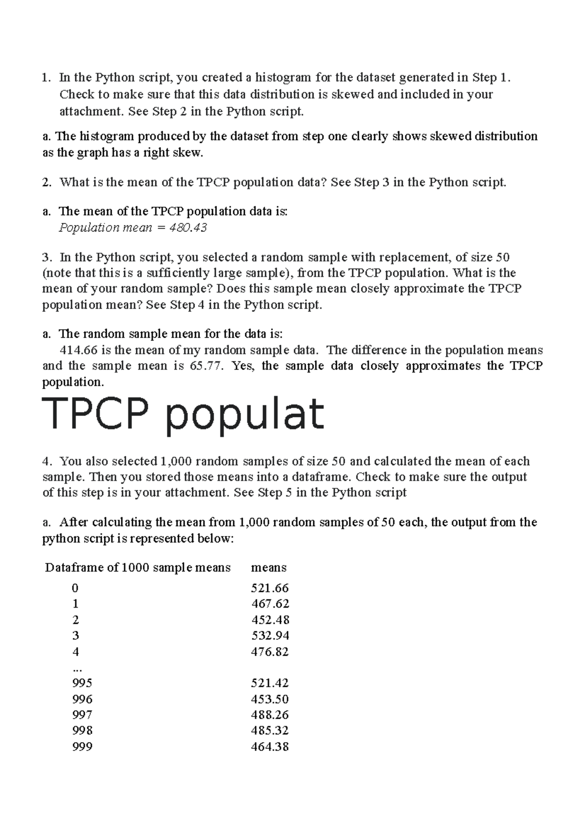 Mat 243 week 2 discussion - 1. In the Python script, you created a ...