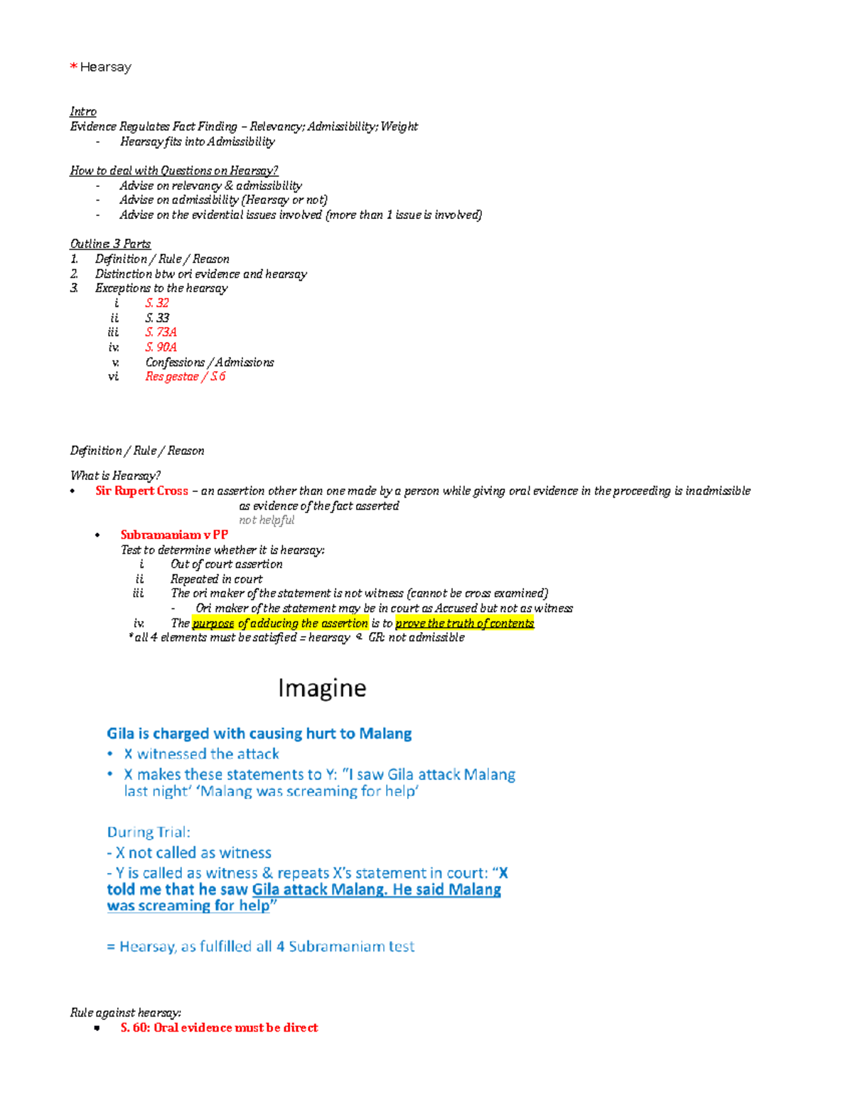 Topic 6 - Hearsay - Hearsay Intro Evidence Regulates Fact Finding ...