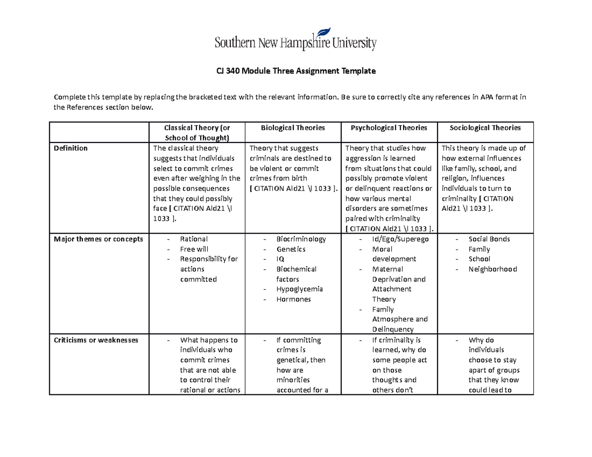 CJ 340 Module Three Assignment - Be sure to correctly cite any ...