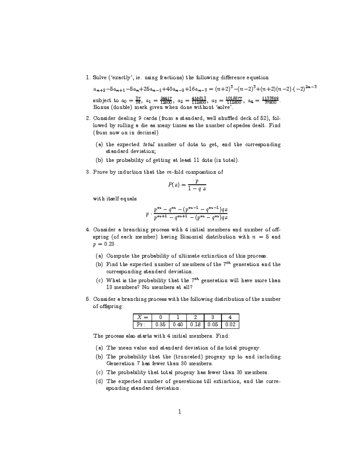 Math 4p84 - Assignment 6 - - Studocu