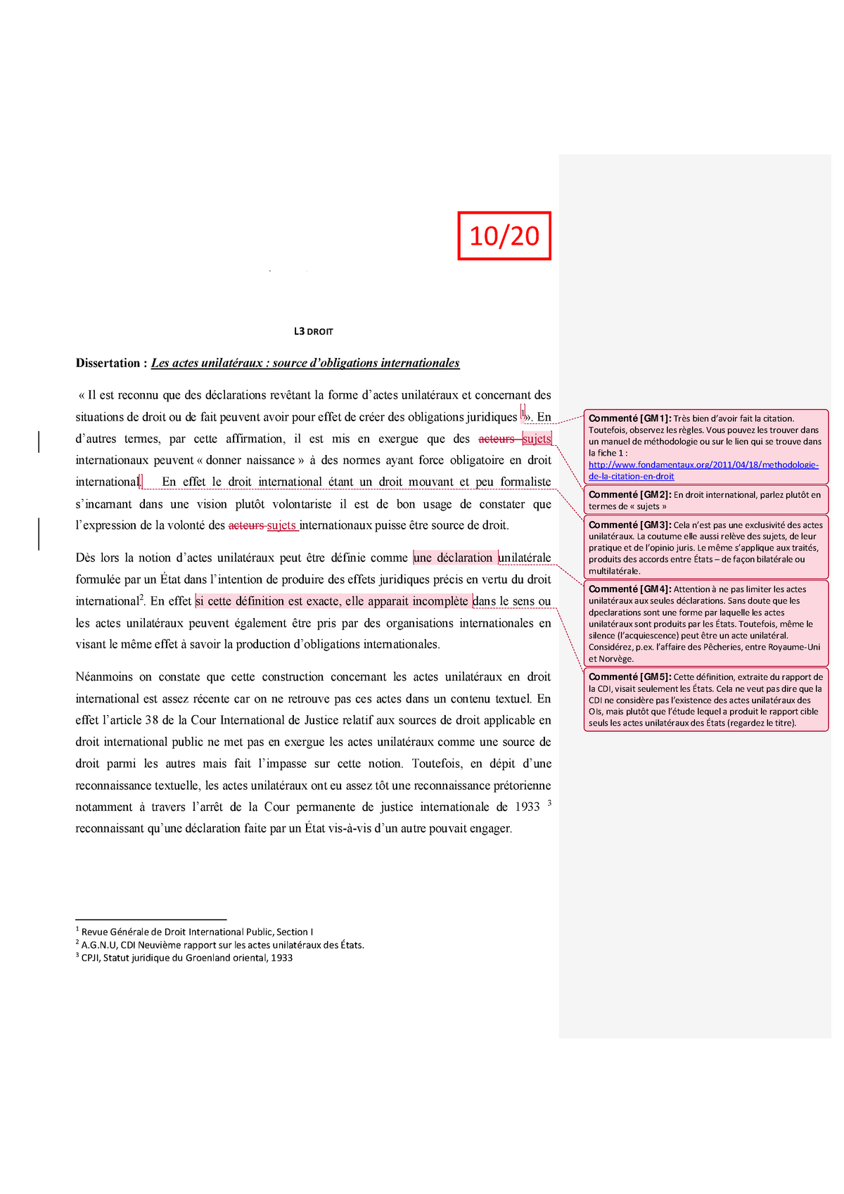 Dissertation Les Actes Unilateraux Sources D Obligations Studocu