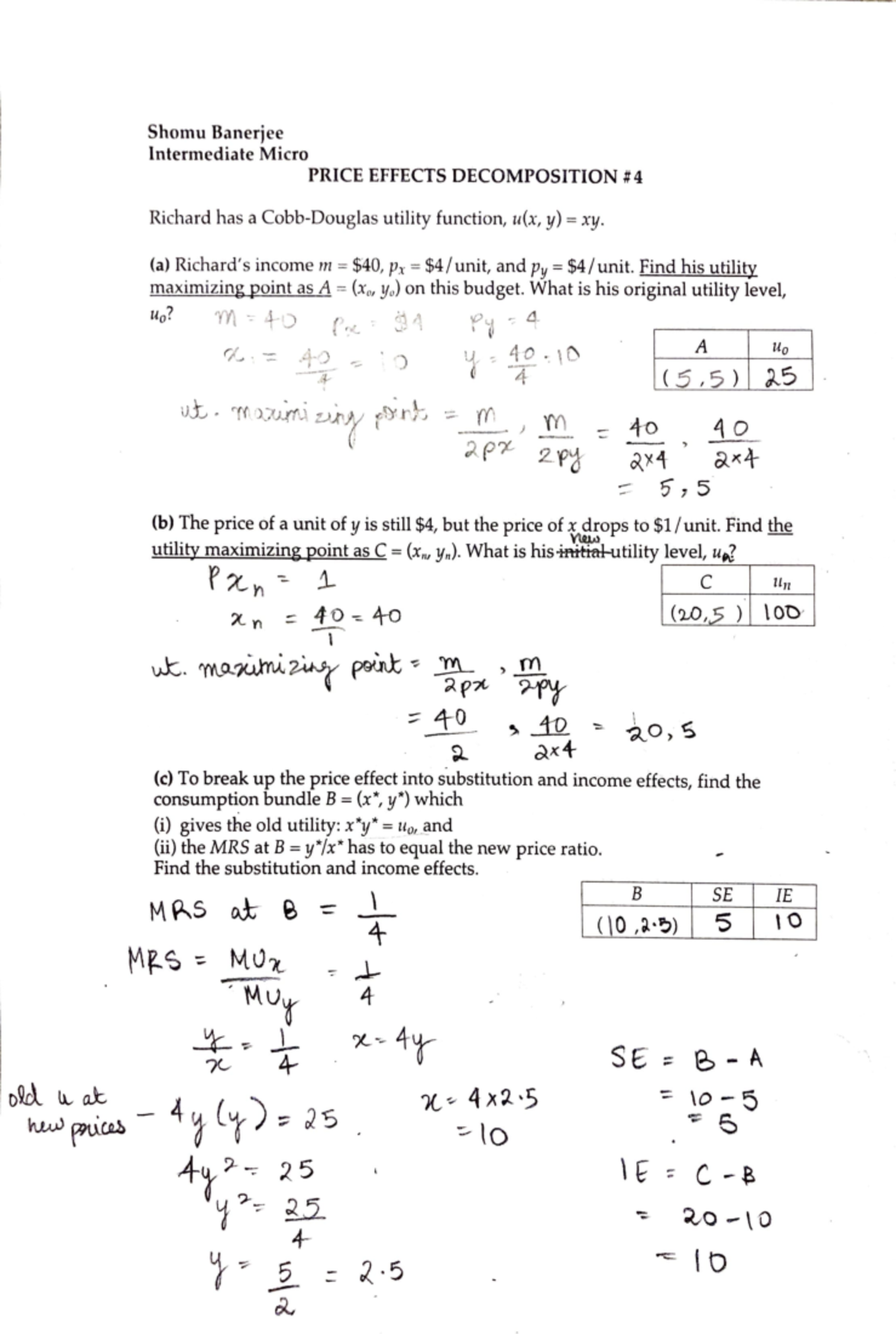 Price Effects Decomposition #4 - Shomu Bane rj ee Intermediate Mi cro ...