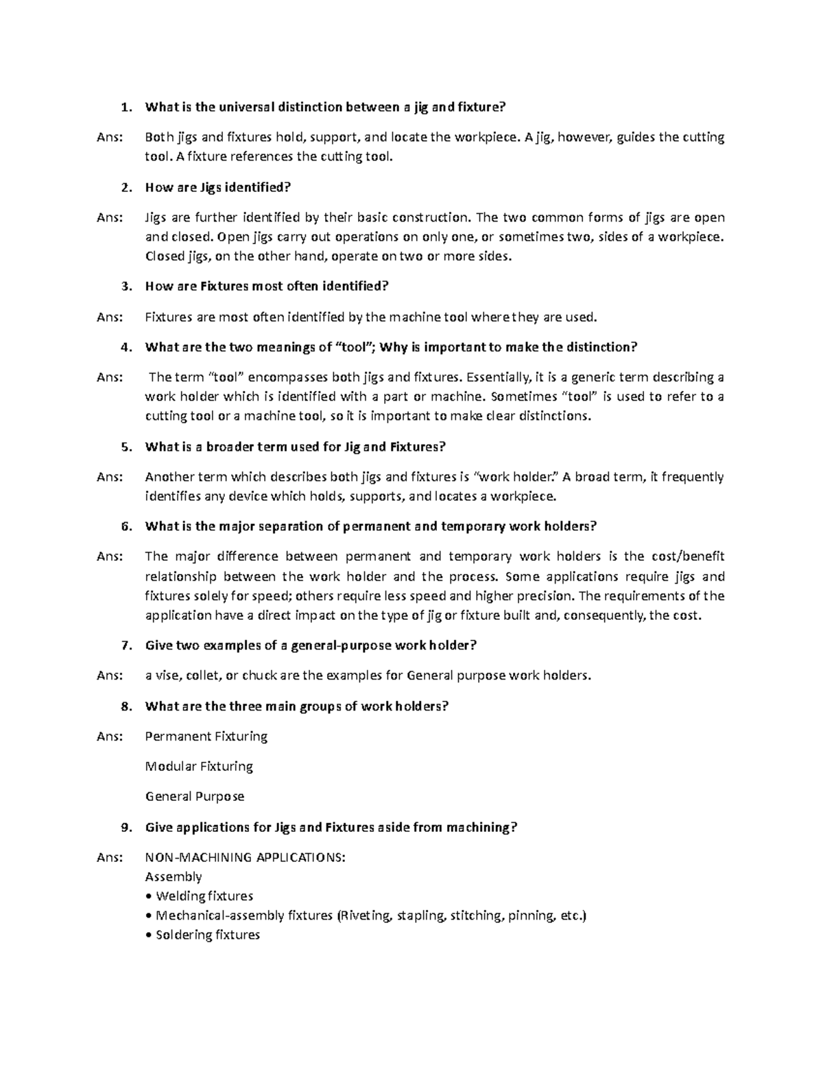 Chapter 1 Quiz - Jig Assignments - What Is The Universal Distinction 