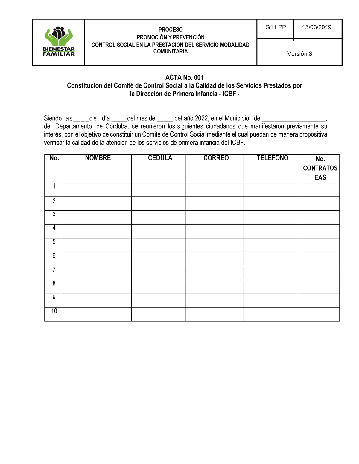 Formato De Acta De Conformacion Del Copasst Docx Elec