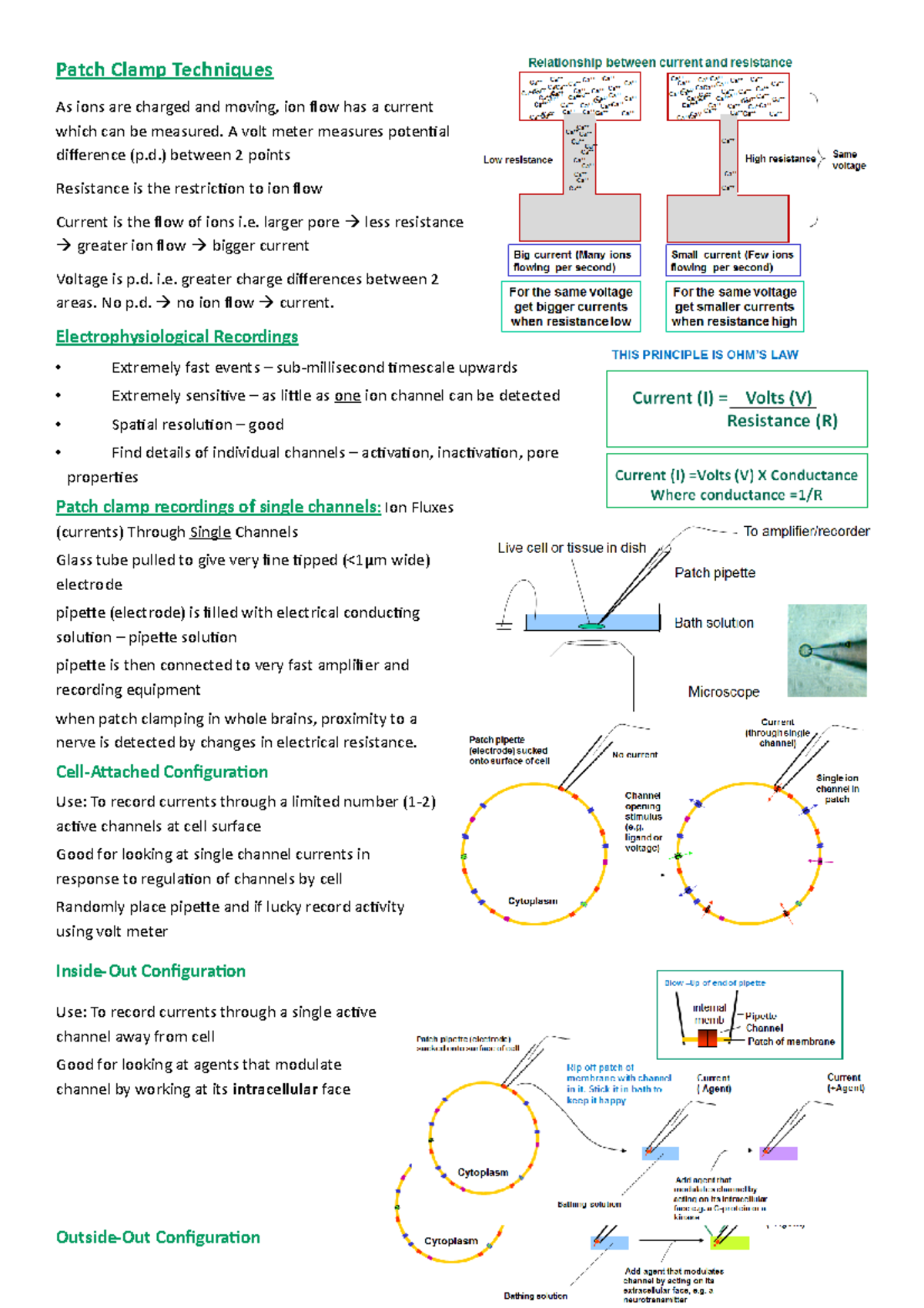 Lect 4 Patch Clamp Techniques Patch Clamp Techniques As ions are