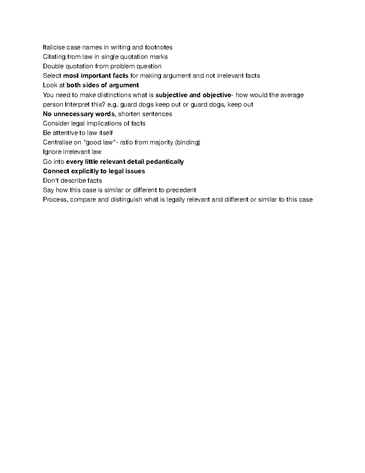 Law Task Feedback - Italicise case names in writing and footnotes ...
