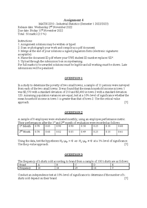 MATH 2250 - Tutorial 4 - CRBD - MATH 2250 Completely Randomized Block ...