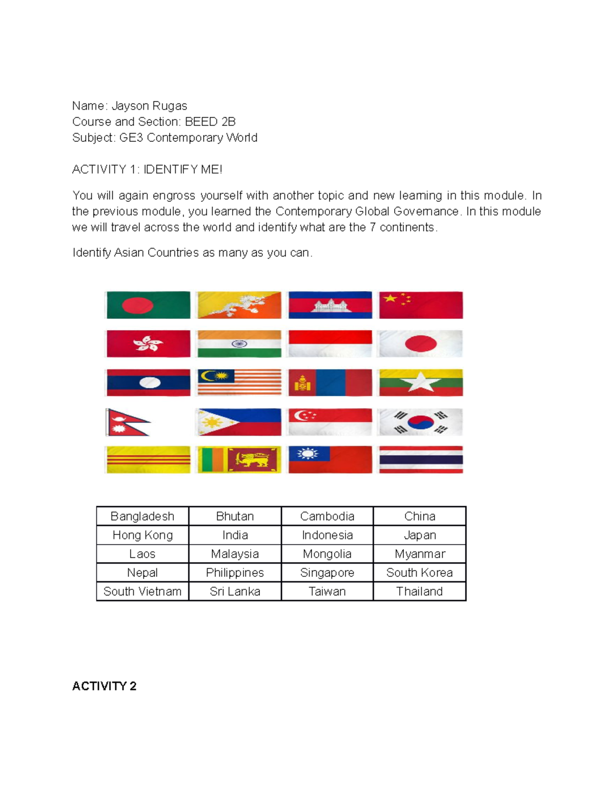 Jayson B. Rugas Lesson 7 GE-3 - Name: Jayson Rugas Course and Section ...