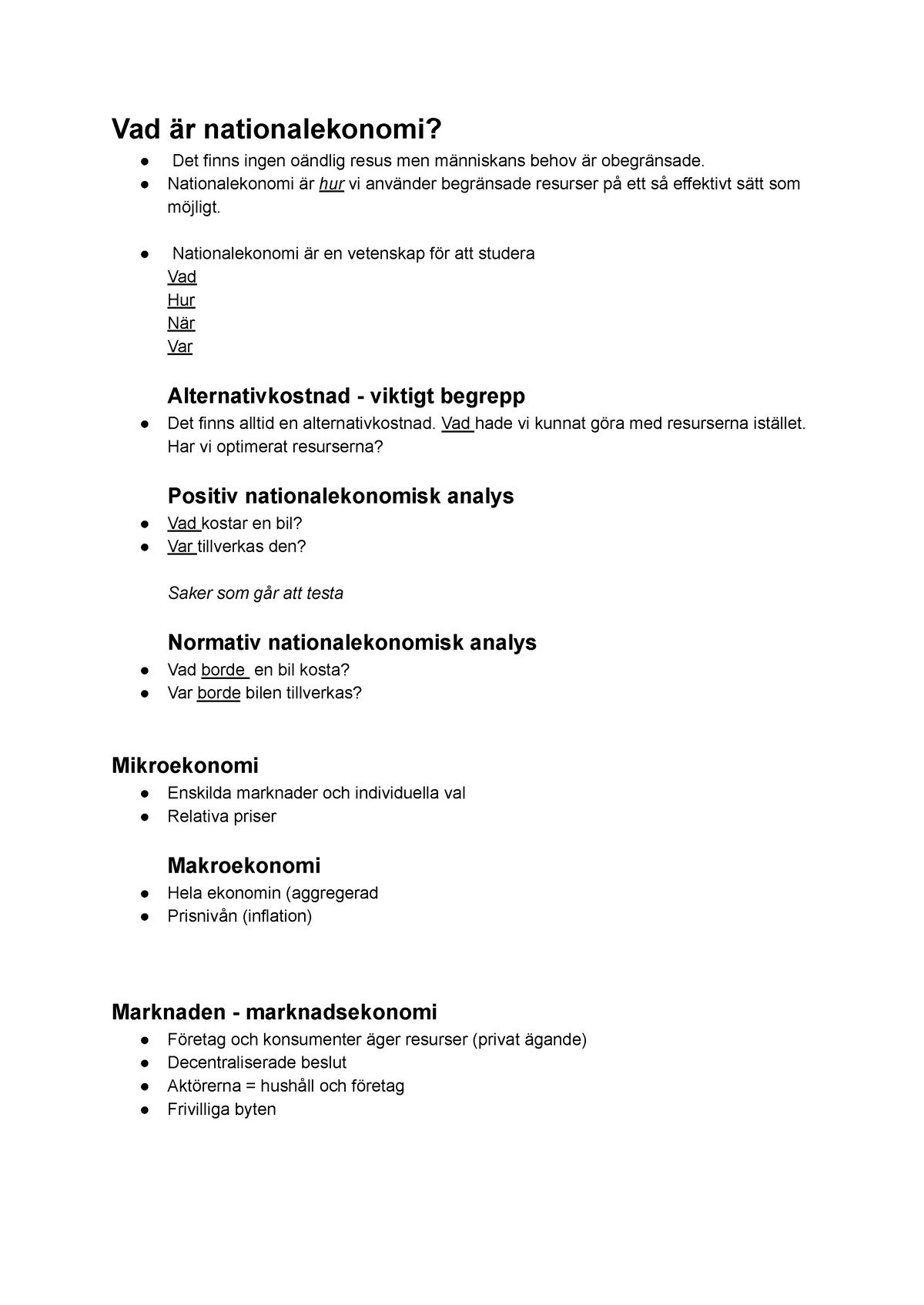 Nationlekonomi - Mikroekonomi - Vad är Nationalekonomi? Det Finns Ingen ...