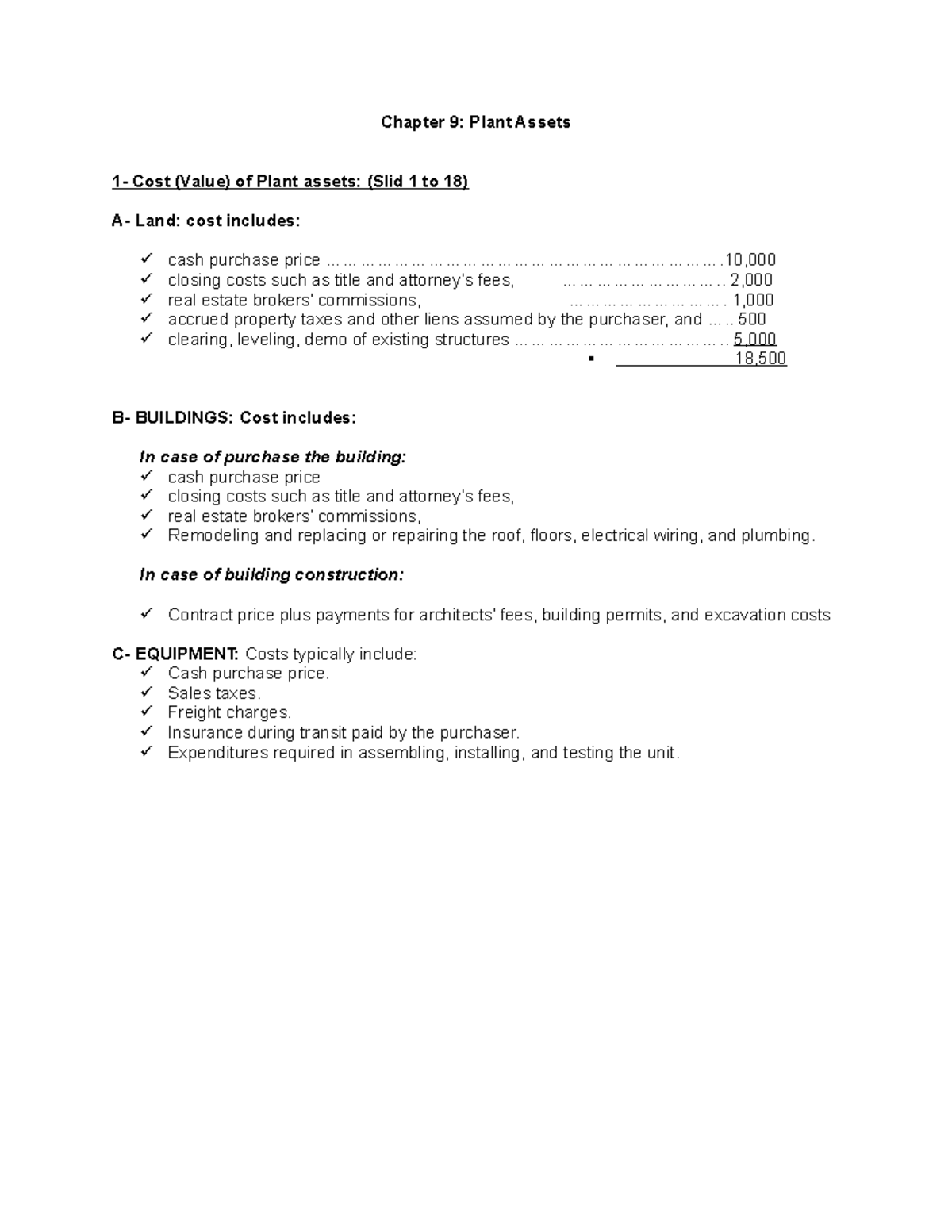 Chapter 9 exercises - Plant assets Chapter 9 exercises - Plant ...