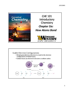 CHE101 chapter 7 - CHE 101 Introductory Chemistry Chapter Seven: How ...