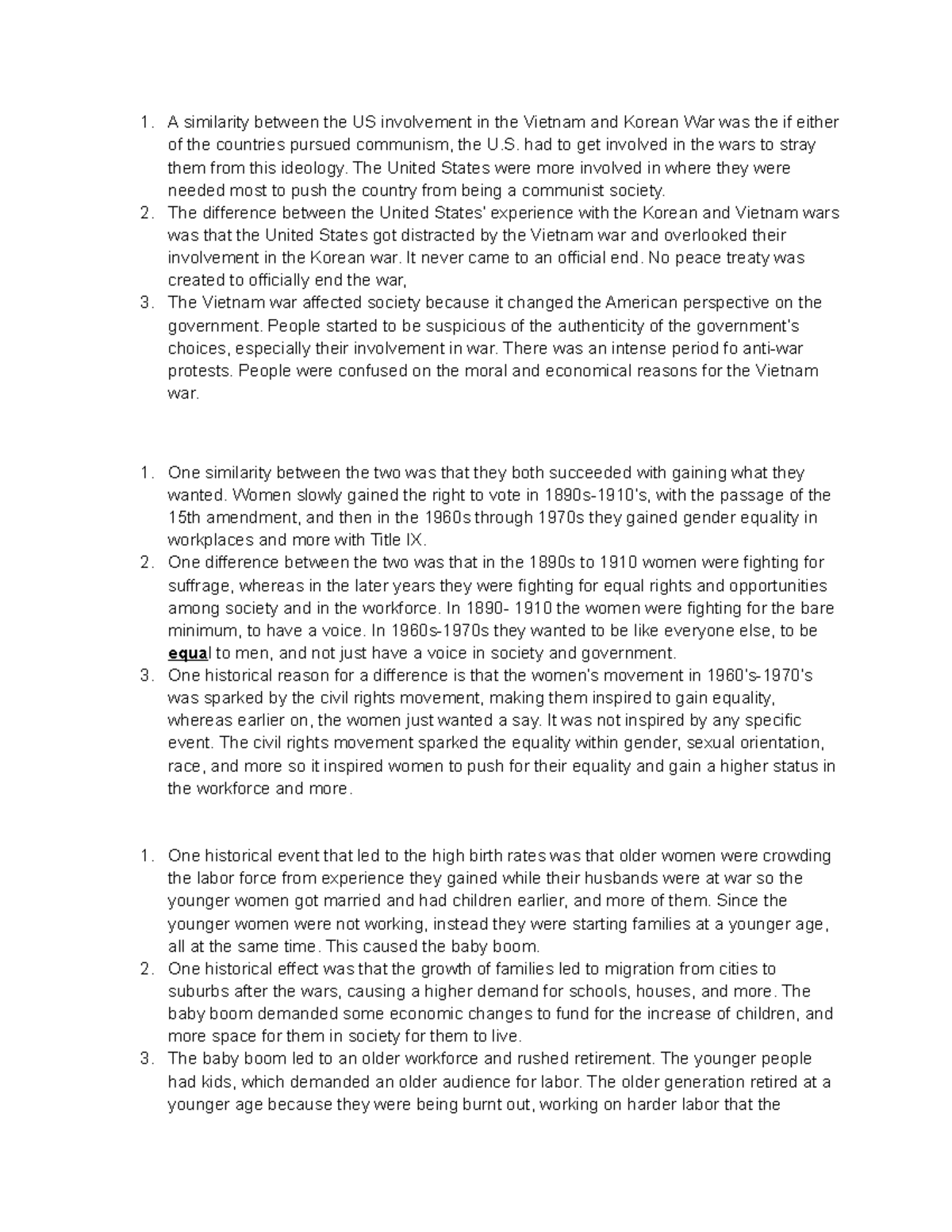 SAQ Of Unit 8 Give Me Liberty A Similarity Between The US Involvement