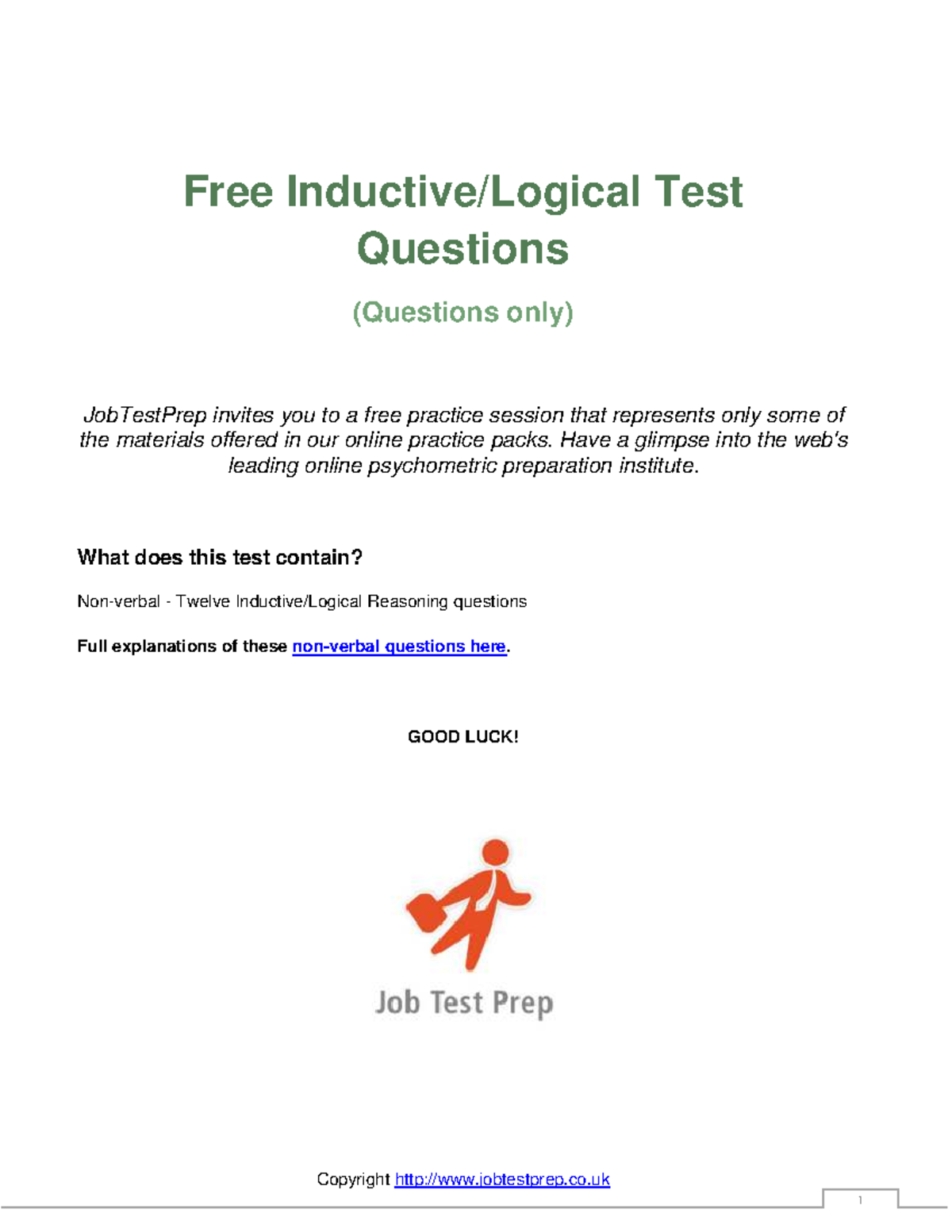 Scribd - Copyright jobtestprep.co Free Inductive/Logical Test Questions ...