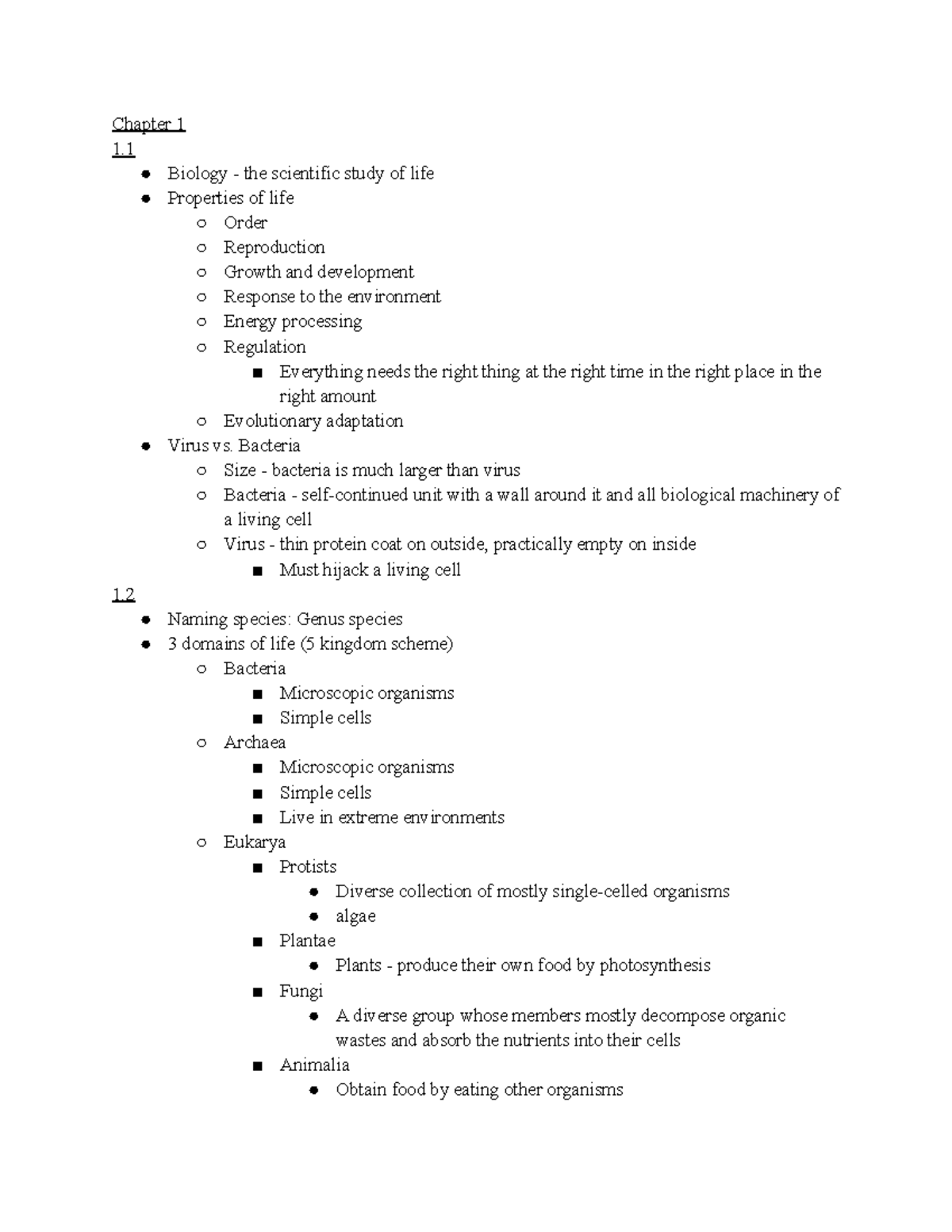 Biology 1030 exam 1 - Chapter 1 1. Biology - the scientific study of ...