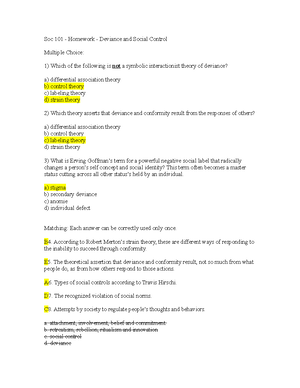 Homework # 2 - Ch. 1 Part Two - Introduction to Sociology Homework #2 ...